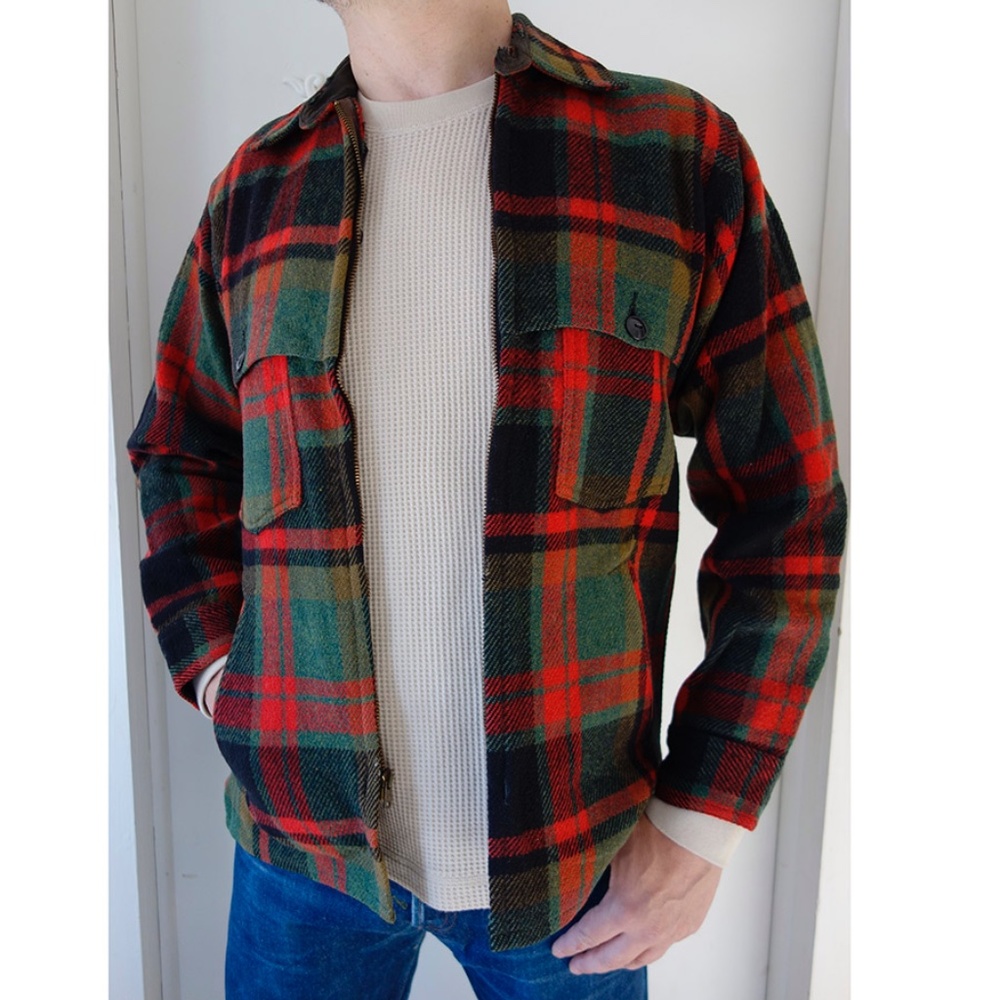 Vintage 1950's wool plaid hunting jacket